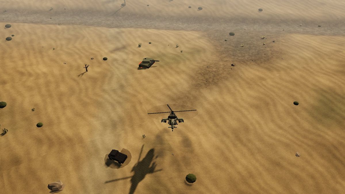 Low flight over the desert, day one